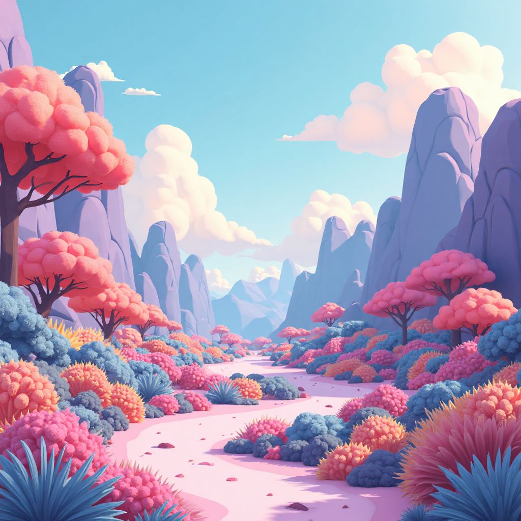 Colorful game environments